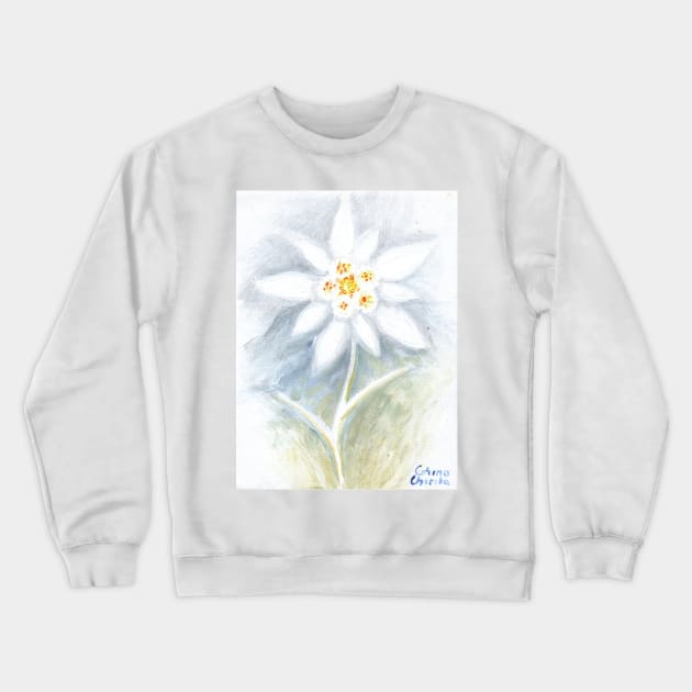 Leontopodium nivale or the  edelweiss flower Crewneck Sweatshirt by CORinAZONe